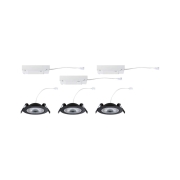 LED Einbauleuchte White Select Aumus Schwarz 3er-Set 5W 700lm 3-Step-Dim 2700 - 6500K rund schwenkbar White-Select 230V