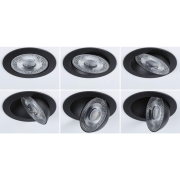 LED Einbauleuchte White Select Aumus Schwarz 3er-Set 5W 700lm 3-Step-Dim 2700 - 6500K rund schwenkbar White-Select 230V