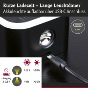 Mobile Tischleuchte Varia  White Switch 250lm / 60lm 1,6 / 1x0,4W Schwarz