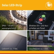 LED Stripe Solar inkl. Fernbedienung 5m  IP44 2,8W 51lm/m 60 LEDs/m 3000K