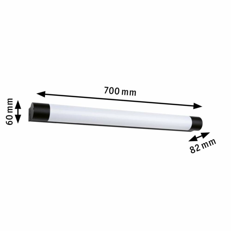 Paulmann Selection Bathroom LED Spiegelleuchte Orgon Steckdose  IP44  3000K 850lm 230V 10,5W  Schwarz