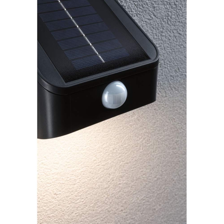 Paulmann Solar LED Wandfluter Lesly Bewegungsmelder IP65 eckig 3000K 5,5W 400lm Anthrazit Kunststoff