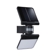 Solar LED Wandfluter Lesly Bewegungsmelder IP65 eckig 3000K 12,5W 1000lm Anthrazit Kunststoff