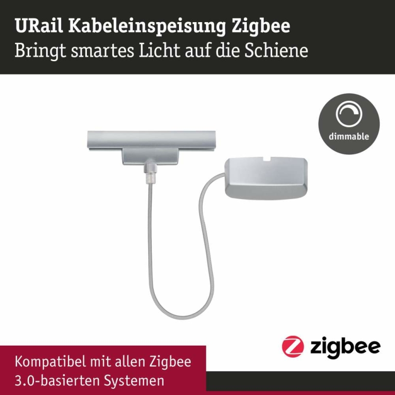 Paulmann URail Kabeleinspeisung Zigbee 1m Chrom matt max. 100W