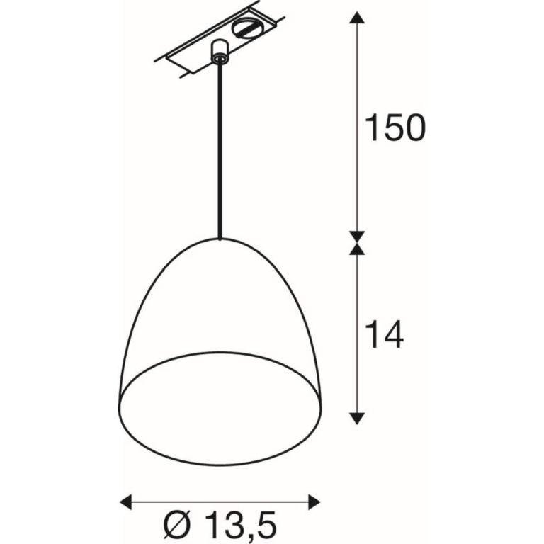 SLV PARA CONE 14, Pendelleuchte für 1 Phasen System, GU10, weiß/gold