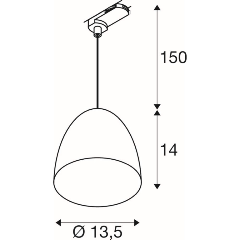 SLV PARA CONE 14, Pendelleuchte für 3 Phasen System, GU10, weiß/gold