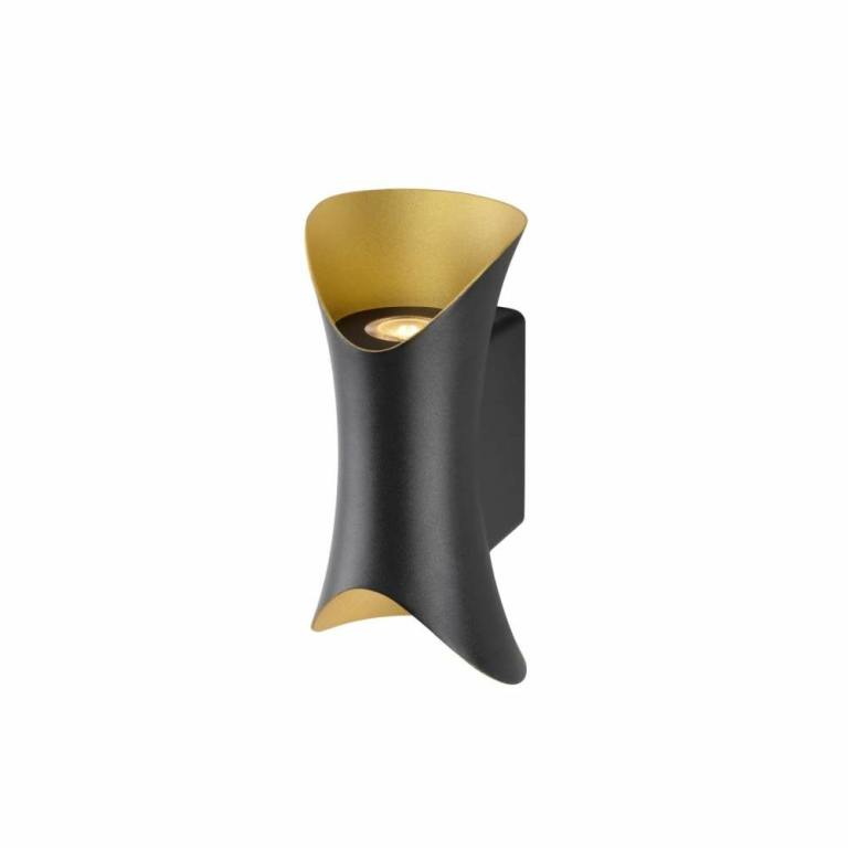 SLV Outdoor-Wandleuchte MODELA schwarz/gold up/down 2700K PHASE dimmbar IP65