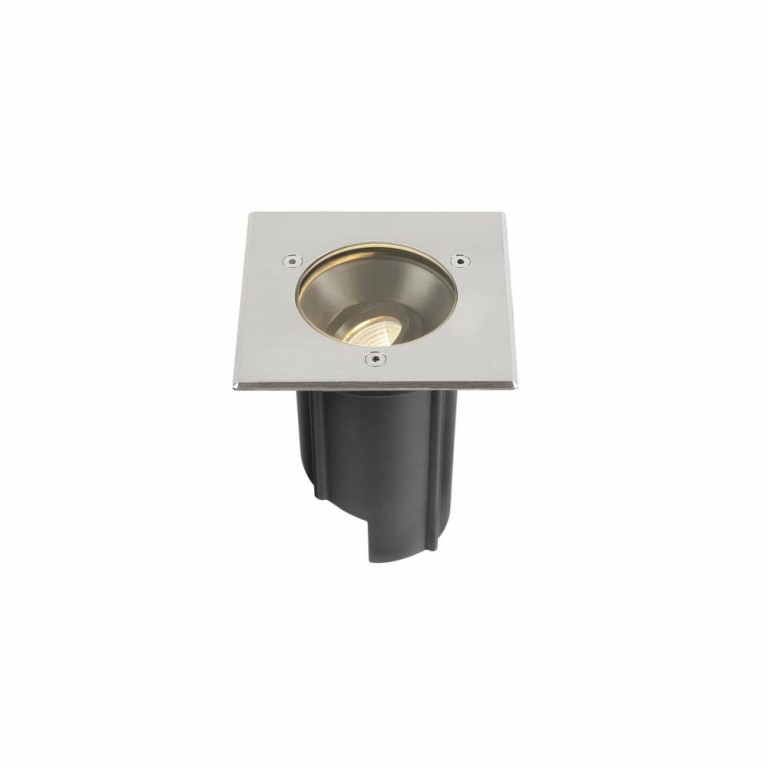 SLV DASAR® M, Bodeneinbauleuchte, eckige Abdeckung, 24°, 3000K, incl. DALI-Treiber, edelstahl