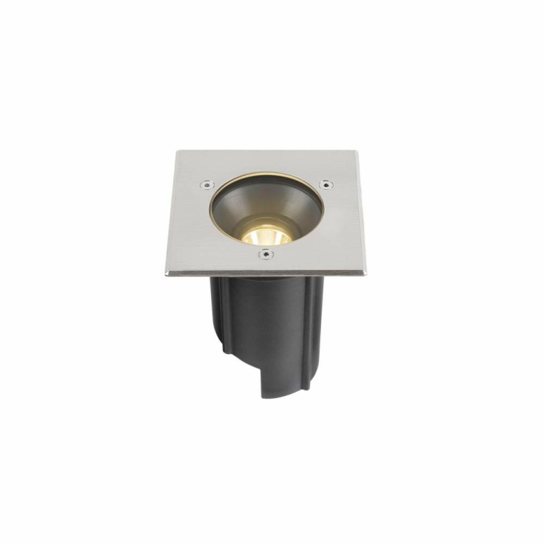 SLV DASAR® M, Bodeneinbauleuchte, eckige Abdeckung, 24°, 3000K, incl. DALI-Treiber, edelstahl
