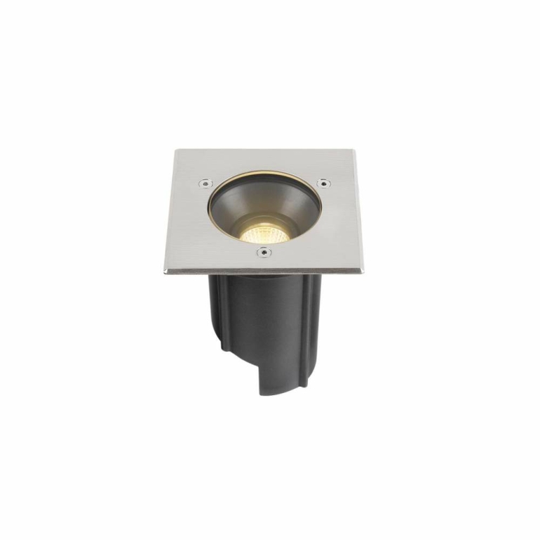 SLV DASAR® M, Bodeneinbauleuchte, eckige Abdeckung, 24°, 3000K, incl. DALI-Treiber, edelstahl