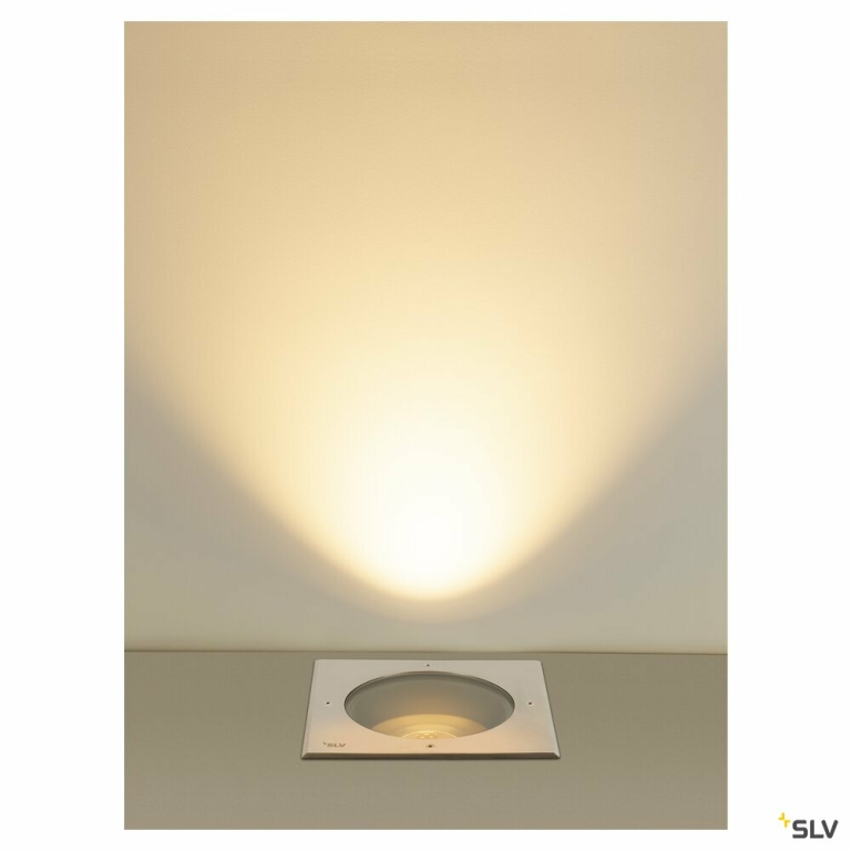SLV DASAR® XL, RL eckige Abdeckung 24° 3000 K incl. DALI-Treiber edelstahl