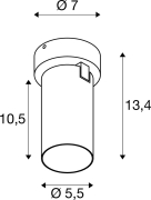KAMI, Wand- und Deckenaufbauleuchte, 1x max. 10 W, GU10, weiß/schwarz