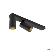 KAMI, Deckenaufbauleuchte, double, long, 2x max. 10 W, GU10, schwarz