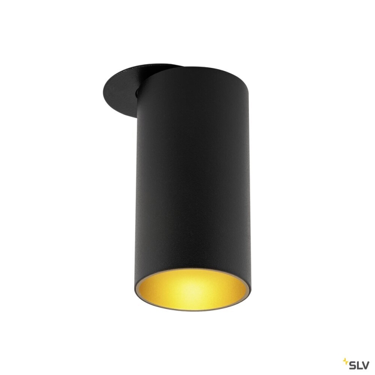 SLV KAMI, Deckeneinbauleuchte, 1x max. 10 W, GU10, schwarz/gold