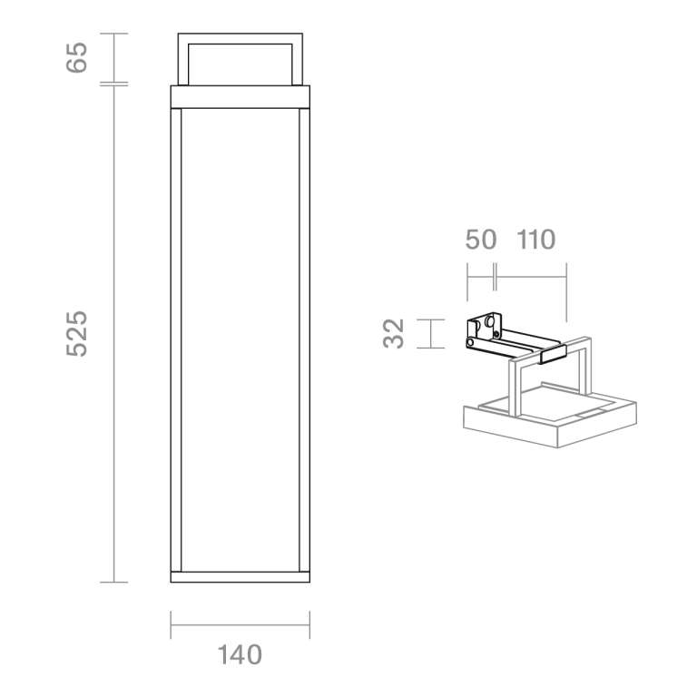 SIGOR Akku-Solarleuchte Numove 525mm graphitgrau