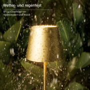 Akku-Stehleuchte Nuindie 1200mm goldfarben rund