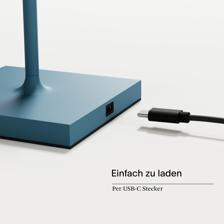 SIGOR Akku-Tischleuchte Nuindie USB-C 380mm delphinblau