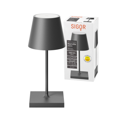 SIGOR Akku-Tischleuchte Nuindie mini USB-C graphitgrau