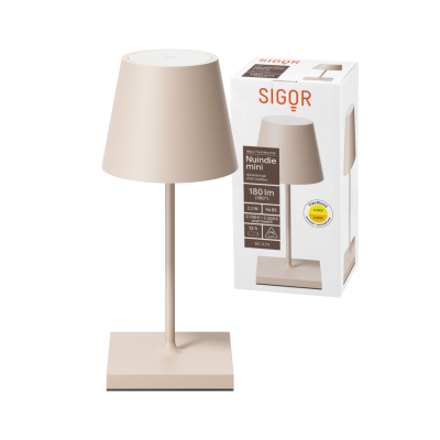 SIGOR Akku-Tischleuchte Nuindie mini USB-C dünenbeige