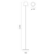 Akku-Stehleuchte Nuindie USB-C 1200mm graphitgrau
