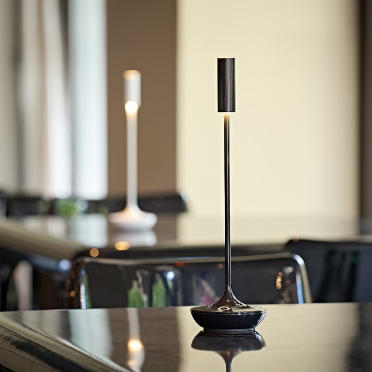 SIGOR Akku-Tischleuchte Nucandle 310mm keramikschwarz