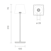 Nuindie Ersatzfuß USB-C 380mm dünenbeige