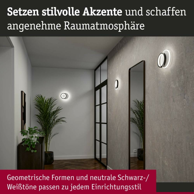Paulmann LED Wandleuchte 2Form   4000K 860lm / 730lm 230V 7 / 5,5W  Weiß Schwarz