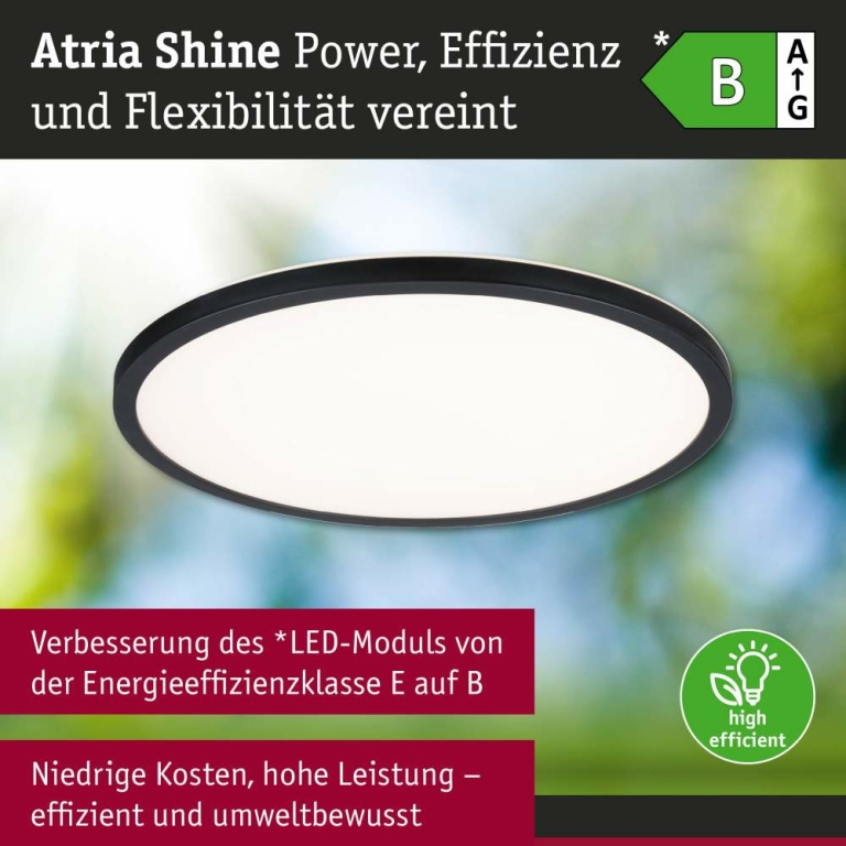 Paulmann LED Panel Atria Shine  IP44 rund 398mm  20,8W 2800lm White Switch Schwarz