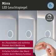 LED Leuchtspiegel Mirra  IP44  4000K 750lm / 270lm 230V 20W dimmbar Spiegel