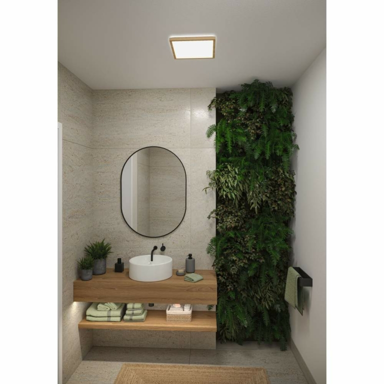 Paulmann LED Panel Atria Shine  IP44 eckig mm  15,7W 2100lm White Switch Holzoptik Eiche