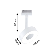 URail LED Schienenspot 3-Step-Dim Circle Einzelspot  210lm 5W 3000K dimmbar 230V Signalweiß