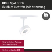 URail LED Schienenspot 3-Step-Dim Circle Einzelspot  210lm 5W 3000K dimmbar 230V Signalweiß