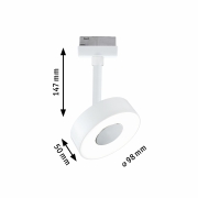 URail LED Schienenspot 3-Step-Dim Circle Einzelspot  220lm 5W 4000K dimmbar 230V Signalweiß