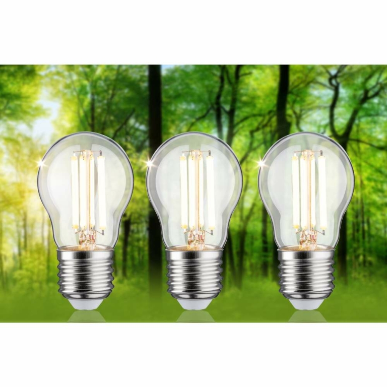 Paulmann Eco-Line Filament 230V LED Tropfen E27 3er-Set  80 mm 525lm 2,5W 3000K  Klar