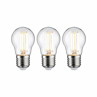Paulmann Eco-Line Filament 230V LED Tropfen E27 3er-Set  80 mm 525lm 2,5W 3000K  Klar