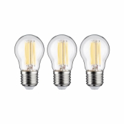 Eco-Line Filament 230V LED Tropfen E27 3er-Set  80 mm 525lm 2,5W 3000K  Klar