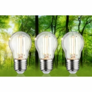Eco-Line Filament 230V LED Tropfen E27 3er-Set  80 mm 525lm 2,5W 3000K  Klar