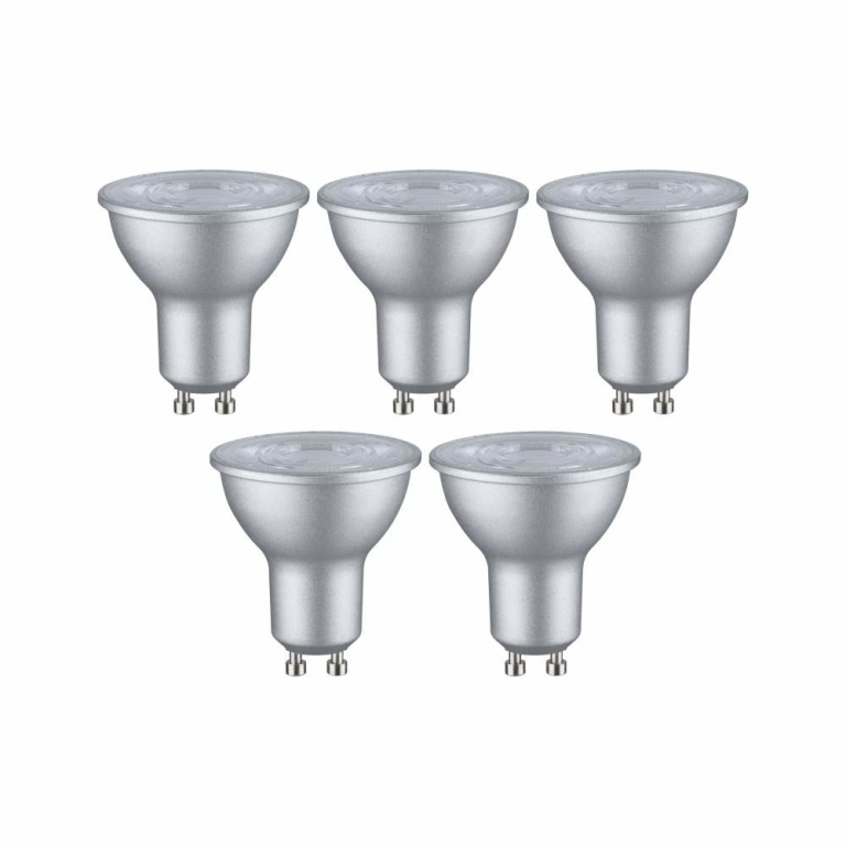 Paulmann Standard 230V LED Reflektor GU10 5er-Set  460lm 4,9W 4000K  Weißaluminium