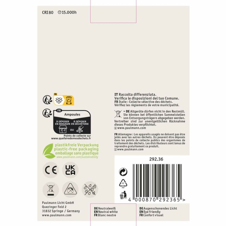 Paulmann Standard 230V LED Reflektor GU10 5er-Set  460lm 4,9W 4000K  Weißaluminium