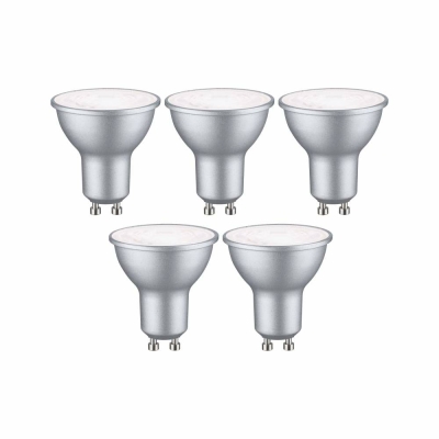 Paulmann Standard 230V LED Reflektor GU10 5er-Set  460lm 4,9W 4000K  Weißaluminium