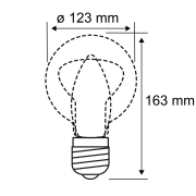 Floating Shine Standard 230V LED Globe E27   150lm 4W 1800K dimmbar Rauchglas