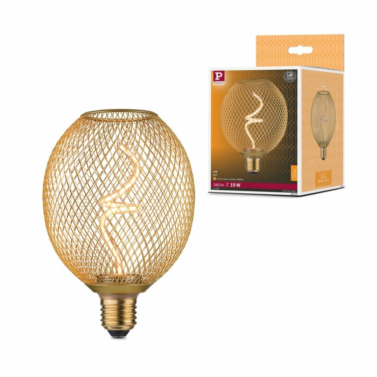 Paulmann Metallic Glow Standard 230V LED Globe E27  180lm 4W 1800K dimmbar Messing