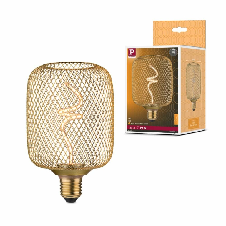 Paulmann Metallic Glow Standard 230V LED Leuchtmittel Zyl E27  180lm 4W 1800K dimmbar Messing