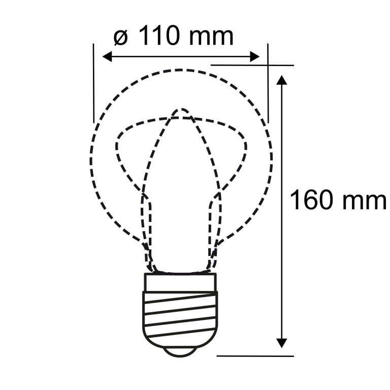 Paulmann Metallic Glow Standard 230V LED Globe E27  160lm 4W 1800K dimmbar Schwarz