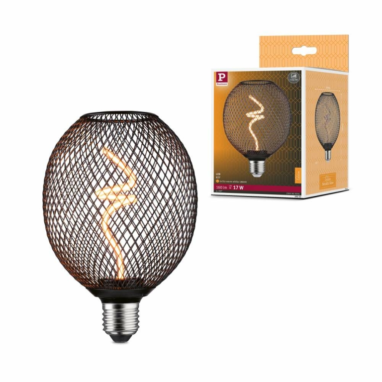 Paulmann Metallic Glow Standard 230V LED Globe E27  160lm 4W 1800K dimmbar Schwarz