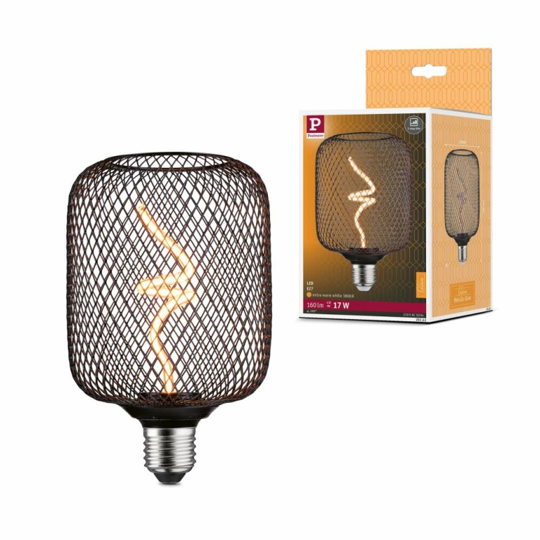 Paulmann Metallic Glow Standard 230V LED Leuchtmittel Zyl E27  160lm 4W 1800K dimmbar Schwarz