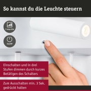 LED Wandleuchte Leselampe Jerik Weiß matt USB-C 3000K 160lm 3-Step-Dim mit Euroflachstecker schwenkbarer Leuchtenkopf