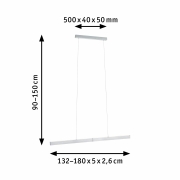 LED Pendelleuchte Aptare Alu gebürstet Touchless Sensor 2700K dimmbar verstellbare Breite & Höhe