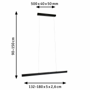 LED Pendelleuchte Aptare Schwarz Touchless Sensor 2700K dimmbar verstellbare Breite & Höhe