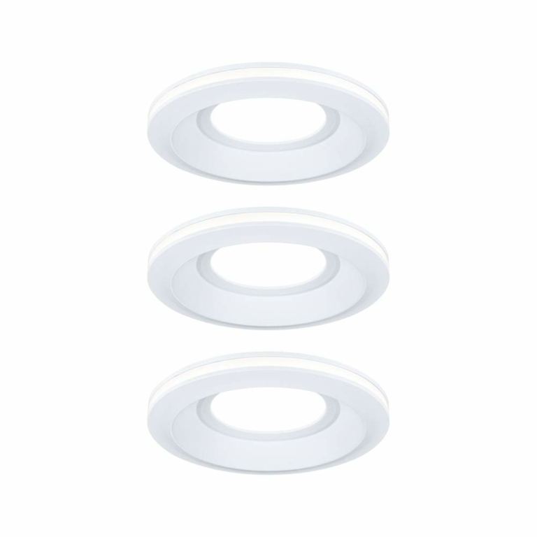 Paulmann LED Einbauleuchte Sormus 3er-Set  IP65 rund 100mm  3x4,8 / 1,5W 560lm / 180lm 230V  3000K Weiß